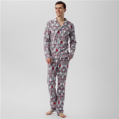 Пижама мужская (рубашка, брюки) KAFTAN «Скандинавия», размер 52