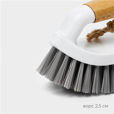 Щётка - утюжок Meli, бамбуковая ручка, 14.5×5.8×9 см, ворс 2.5 см