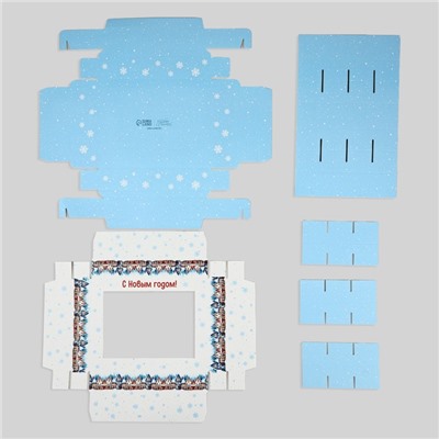 Коробка складная под 6 конфет новогодняя «С Новым годом», 13.5×9.5×3.5 см