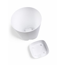 Горшок для цветов «Гранд», 8 л, d=24 см, h=25 см, пластиковый, с прикорневым поливом, белый