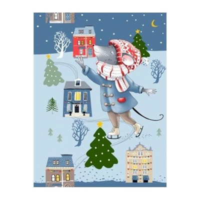 Набор 3 полотенца "Зимний день", вафля