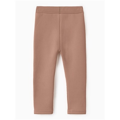 Легинсы для девочки на флисе Collorista, коричневые, рост 152 см