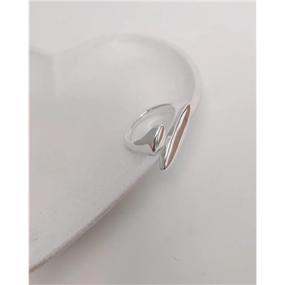 Кольцо с белым серебрением