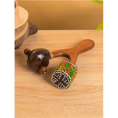 Сувенирный музыкальный инструмент «Маракас двойной», 25×15×6 см, махагон, кокос