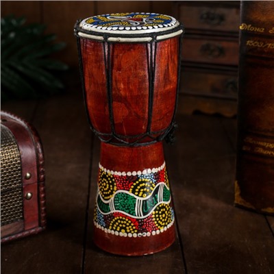 Сувенирный музыкальный инструмент «Барабан Джембе цветочный узор», 11×11×20 см, МИКС