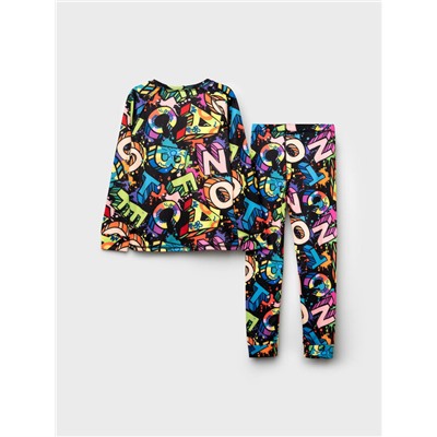 Термокомплект трикот. для девочек: фуфайка (футболка) с длин. рук, брюки