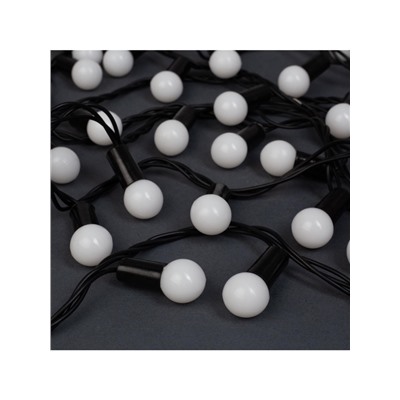 Гирлянда «Нить» 20 м с насадками «Шарики 1.5 см», IP44, тёмная нить, 200 LED, свечение белое, 8 режимов, 220 В