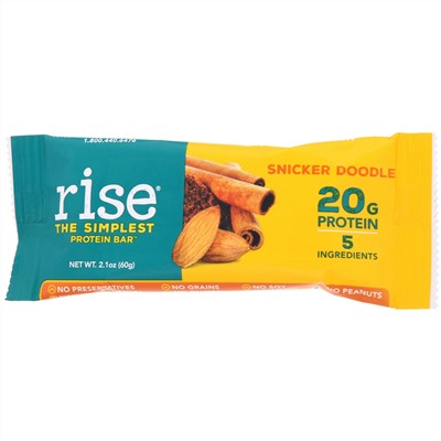 Rise Bar, THE SIMPLEST PROTEIN BAR, Snicker Doodle, 12 Bars, 2.1 oz (60 g) Each