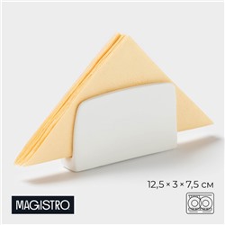 Салфетница Magistro «Бланш», 12×4×7 см, фарфор, белая