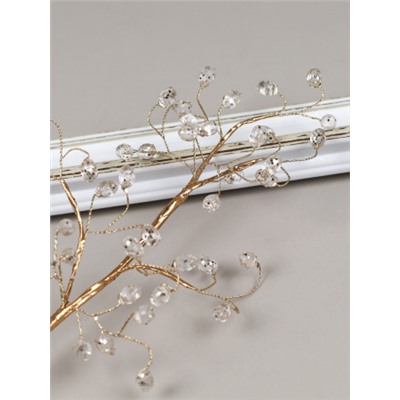 Ветка декоративная стеклярус 41 см / CW0427-15 /уп 720/ 41 камень