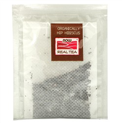 Now Foods, Real Tea, Organically Hip Hibiscus Tea, чай каркаде, без кофеина, 24 чайных пакетика, 48 г (1,7 жидк. унции)