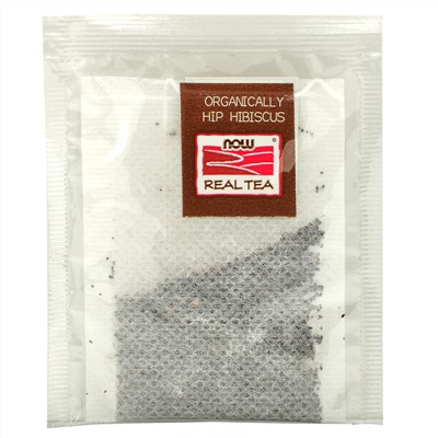 Now Foods, Real Tea, Organically Hip Hibiscus Tea, чай каркаде, без кофеина, 24 чайных пакетика, 48 г (1,7 жидк. унции)