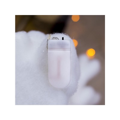 Светодиодная фигура «Олень» 16×30×9 см, флок, от батареек, свечение тёплое белое