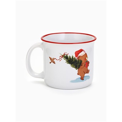 Кружка керамическая, новогодняя «Мишка», 450 мл
