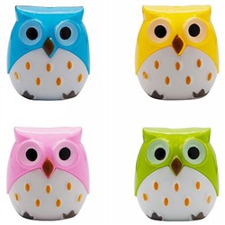 Точилка пластиковая с контейнером два отверстия "Owl" ассорти 1452383 SILWERHOF
