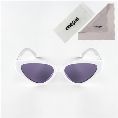 Очки солнцезащитные женские OneSun, uv 400, дужка 14 см, ширина 15 см, линза 4.2×6.5 см, белые