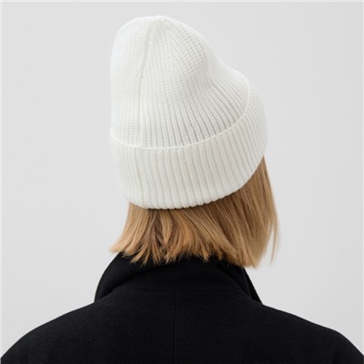 Шапка с отворотом женская MINAKU, размер 54-56, экрю