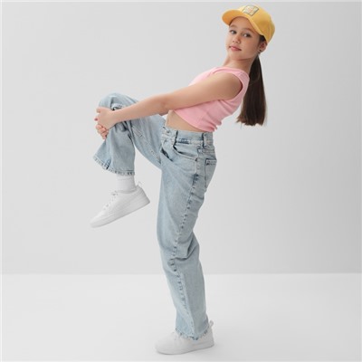 Майка-топ для девочки MINAKU: Basic Line KIDS, розовая, рост 116 см