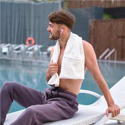 Полотенце махровое для тренировок LoveLife Active 50×100 см, 100% хлопок, 360 г/м², белое