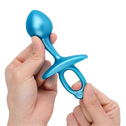 Голубая анальная пробка для массажа простаты Bulb Silicone Prostate Plug - 10,7 см.