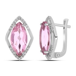 Серьги, морганит, Камея