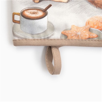 Варежка-прихватка новогодняя «Этель. Уютных вечеров» 15×28 см, саржа, 100% хл, ватин 250 г/м²