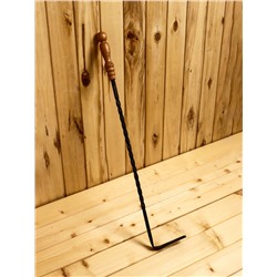 Кочерга для камина, печи, мангала «Патина», кованая, с деревянной ручкой, h=70 см