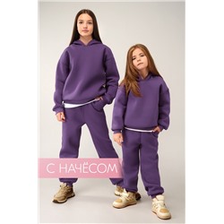 Теплый костюм для девочки из футера с начесом Happyfox