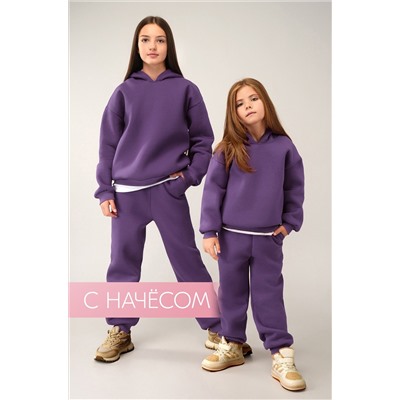 Теплый костюм для девочки из футера с начесом Happyfox