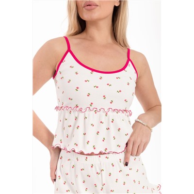 Пижама топ и шорты из кашкорсе М325352мр