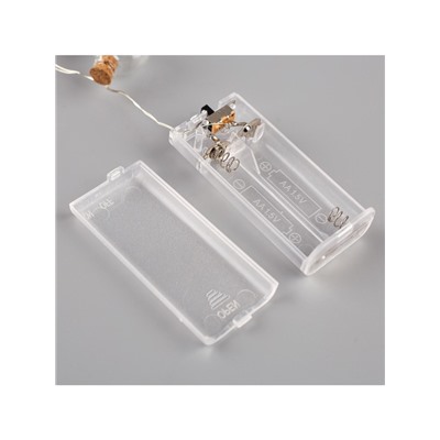 Гирлянда «Нить» 1.6 м с насадками «Шарики со звездой», IP20, серебристая нить, 15 LED, батарейки ААх2 (нет в комплекте), свечение тёплое белое