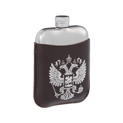 Фляжка «Герб России», нержавеющая сталь, 180 мл, 6 oz