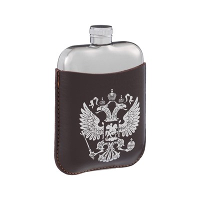 Фляжка «Герб России», нержавеющая сталь, 180 мл, 6 oz