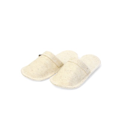 Тапочки для бани, полиэфир 70%, шерсть 30%, белые