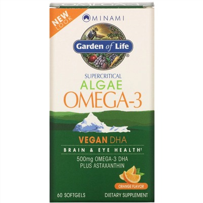 Minami Nutrition, Algae Omega-3, апельсиновый вкус, 60 мягких таблеток