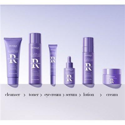 Набор для лица антивозрастной с ретинолом и гиалуроновой кислотой 6 средств в подарочной коробке BIOAQUA