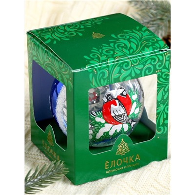 Ёлочный шар «Зимняя ветка», новогодний, d=9.5 см, МИКС