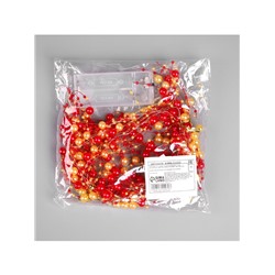 Гирлянда «Нить» 2 м роса с насадками «Гранатовый браслет», IP20, нить серебристая, 20 LED, батарейки AAx2 (не в комплекте), свечение тёплое белое