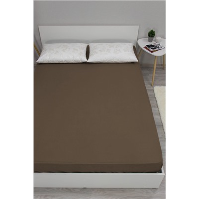 Простыня на резинке горький шоколад 180х200 бязь 120гр/м Текстильная коллекция НАТАЛИ, 1182893