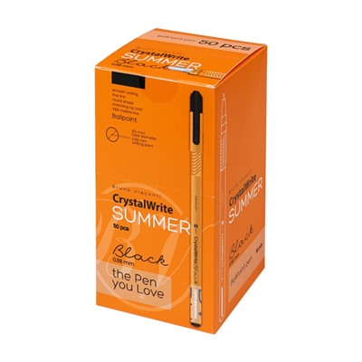 Ручка шариковая 0.38 мм "CrystalWrite.Summer" черная 20-0404/32 Bruno Visconti