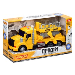 Автомобиль "Профи" с подъёмником инерционный (со светом и звуком) (жёлтый) (в коробке)