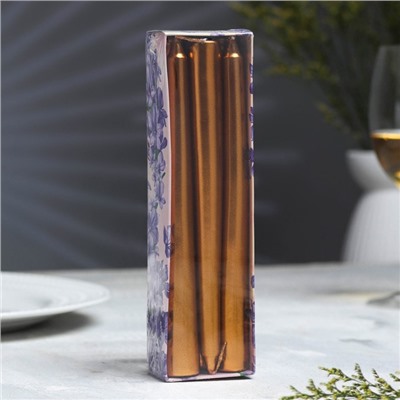 Набор свечей античных, 1.9×20 см, 6 шт., кофейно-золотой металлик