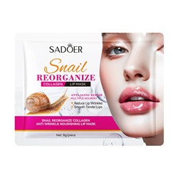 Маска-патч для губ с коллагеном и улиткой Sadoer