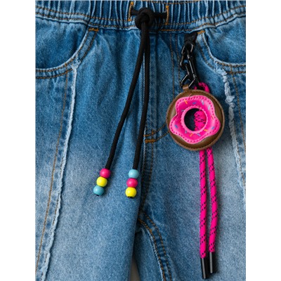 Брюки текстильные джинсовые для девочек