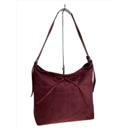 Женская сумка из искусственной замши, цвет бордовый
