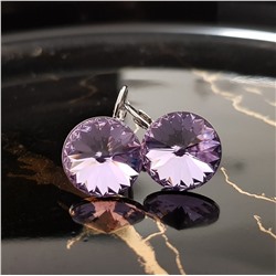Серьги посеребрение, коллекция ZLATTO Кристалл, сиреневый камень, арт. 647.707