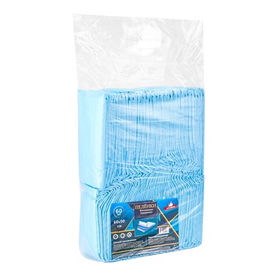 Пеленка медицинская впитывающая одноразовая, размер 60×90 (упаковка 60 штук)