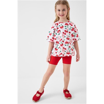 Комплект трикотажный для девочек: брюки (легинсы укороченные), фуфайка (футболка) PLAYTODAY, 1242815