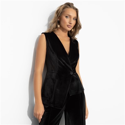 Жилет бархатный, Стильный лидер (чёрный бархат)