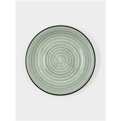 Чайная пара Доляна Nature, 2 предмета: чашка 260 мл, блюдце d=15 см, керамика, зелёная